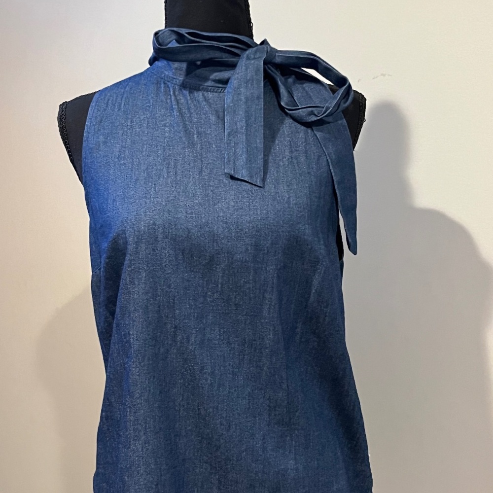 Pearl by Lela Rose Denim Sleeveless Top